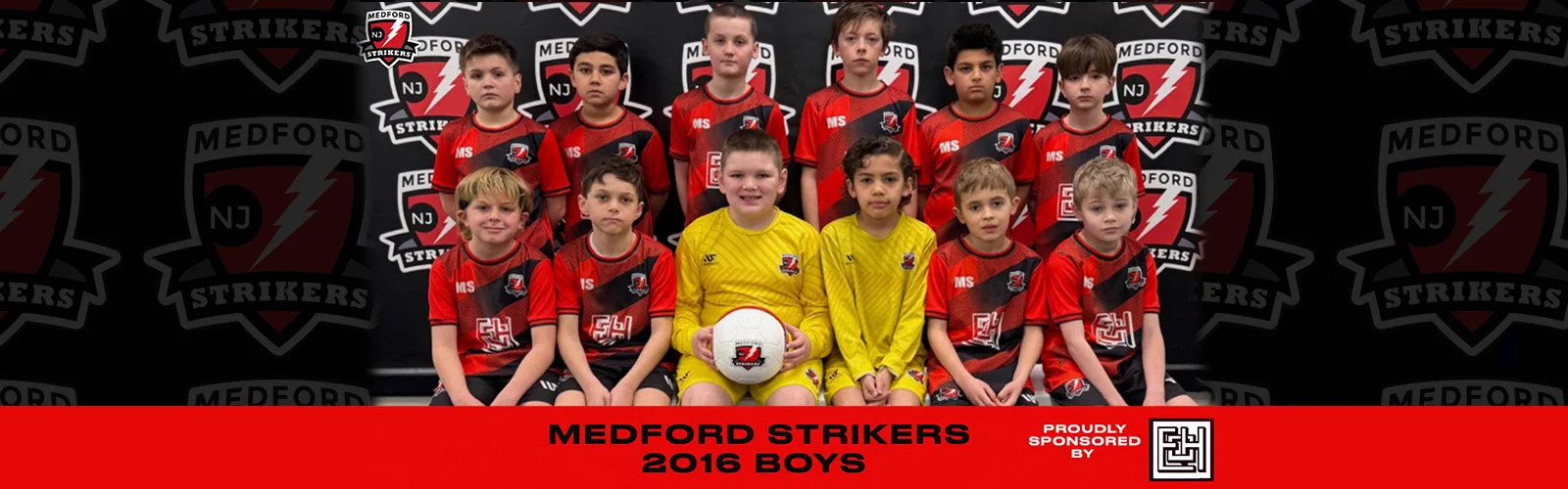 Medford Strikers youth soccer team, red jerseys