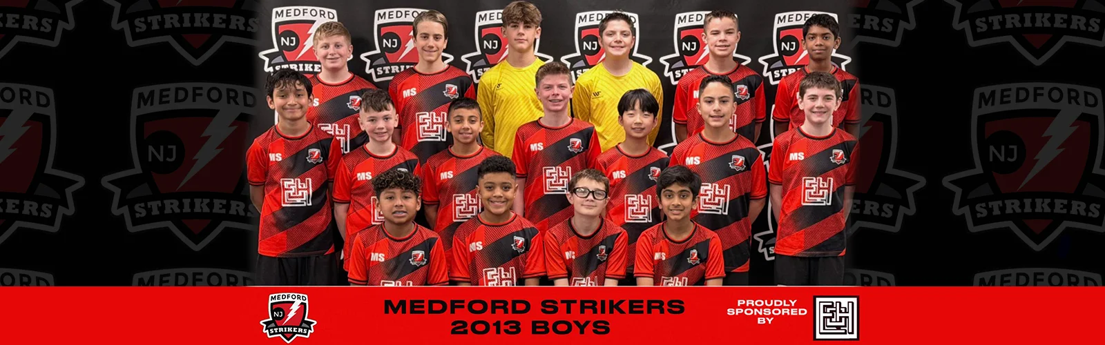 Youth soccer team in red jerseys